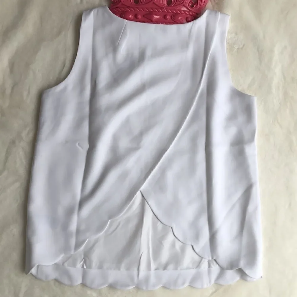 J. Crew Scalloped-hem top with overlapped back